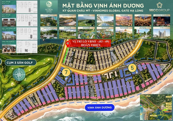 VBM1 - (Liền Kề Hoàn Thiện Lô 03-49 - Diện tích 60m2 - Mặt đường 60m) - Vịnh Ánh Dương - Phân Khu Châu Mỹ- Vinhomes Hạ Long Xanh (Vinhomes Global Gate Hạ Long)